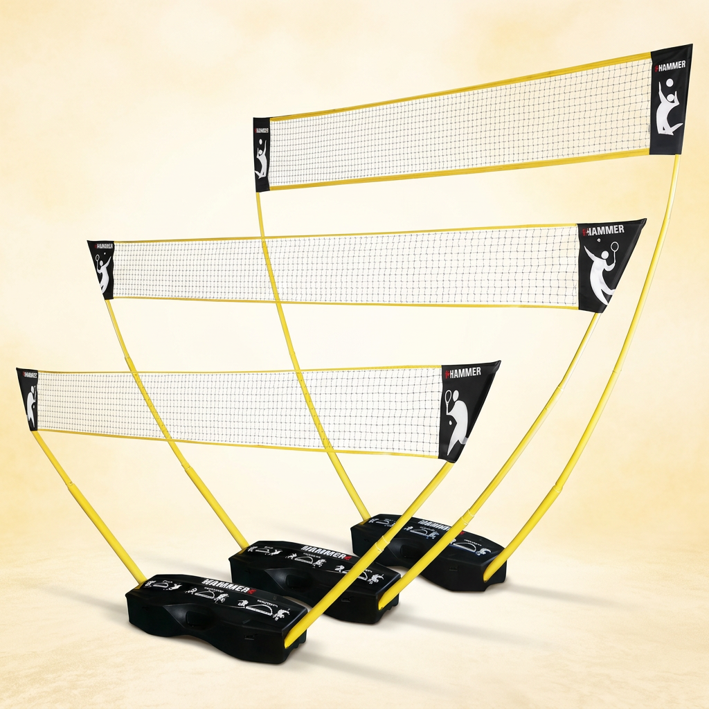 HAMMER 3-in-1 Netz-Set für Volleyball, Badminton & Tennis