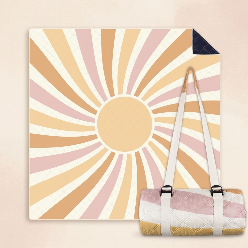 NAYA Studios Picknickdecke Sonne, 200 × 200 cm